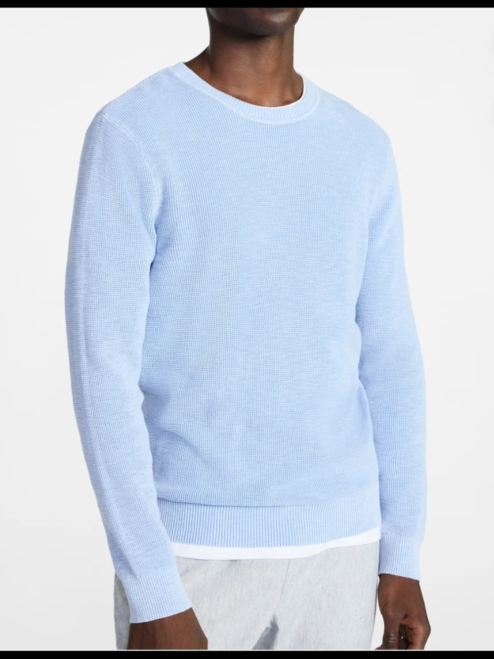 George Men's Cotton Slub Sweater with Long Sleeves, Size XL
